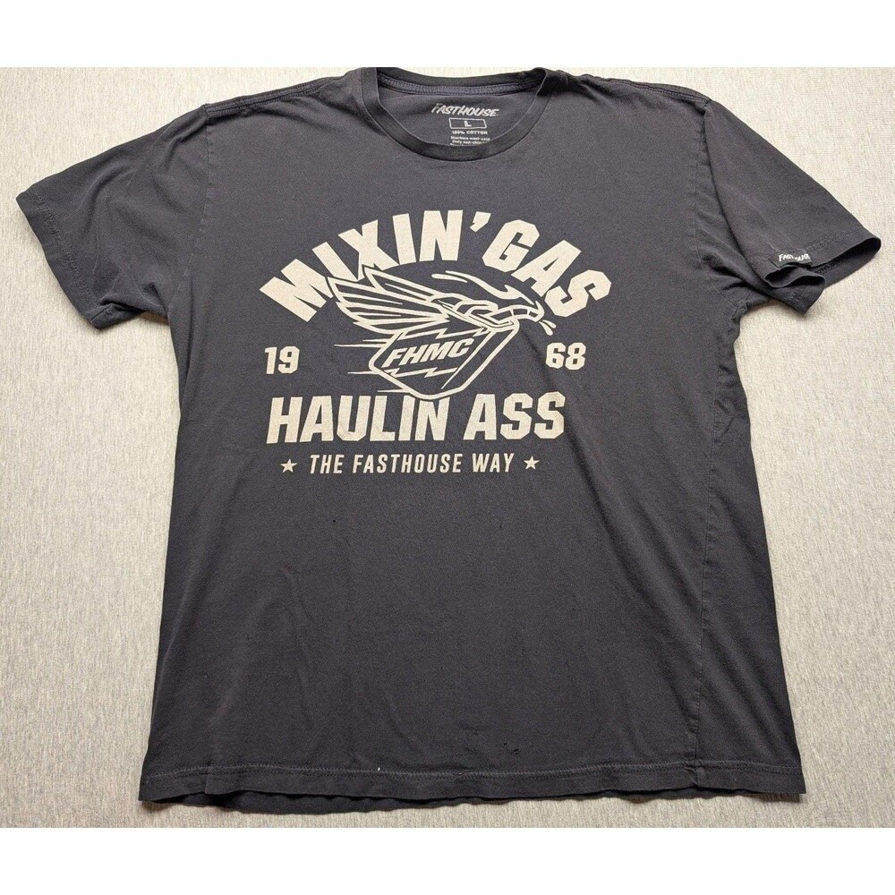 Fasthouse Mixin' Gas Haulin' Ass T-Shirt Size L Black